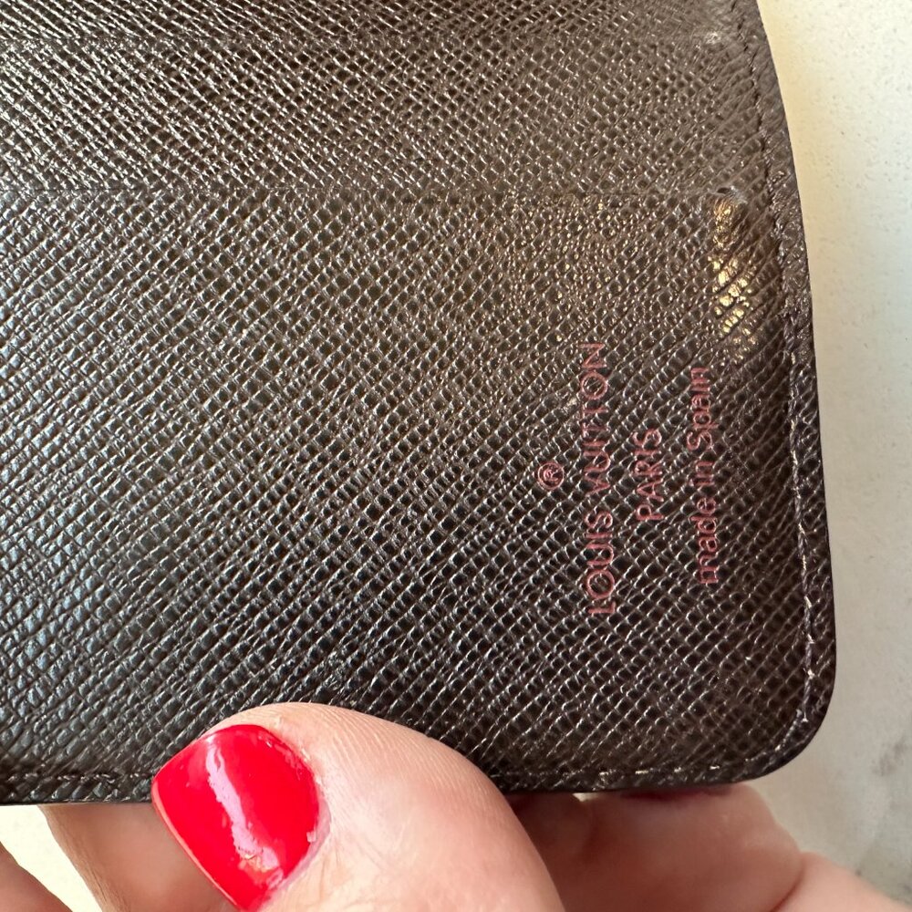 PREOWNED Authentic Louis Vuitton French Wallet (Damier Ebene Canvas) - Picture 5 of 13